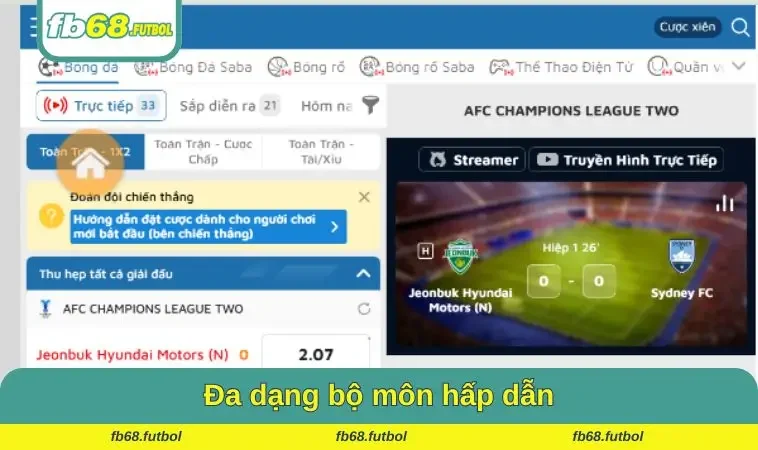 Đa dạng các bộ môn hấp dẫn